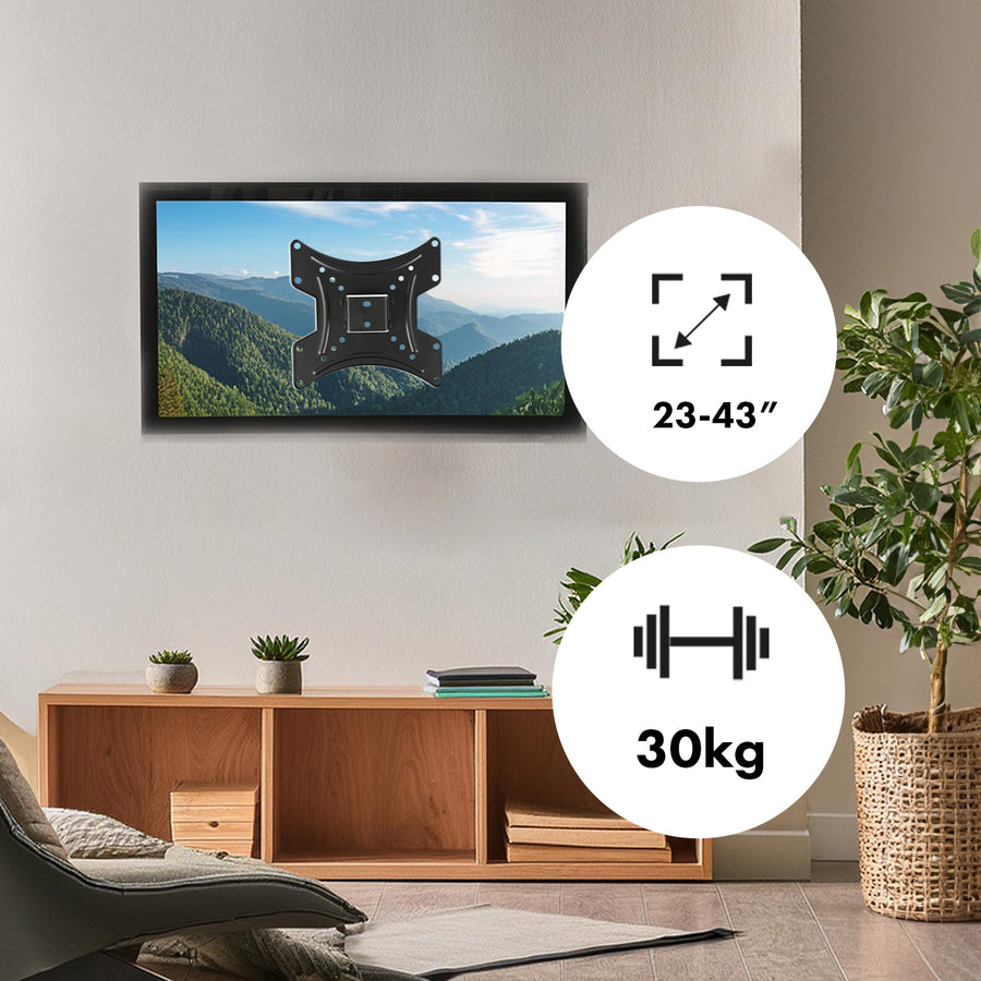 Držák Maclean pro TV nebo monitor, max. VESA 200x200, 23-43", 30 kg, černý, MC-414