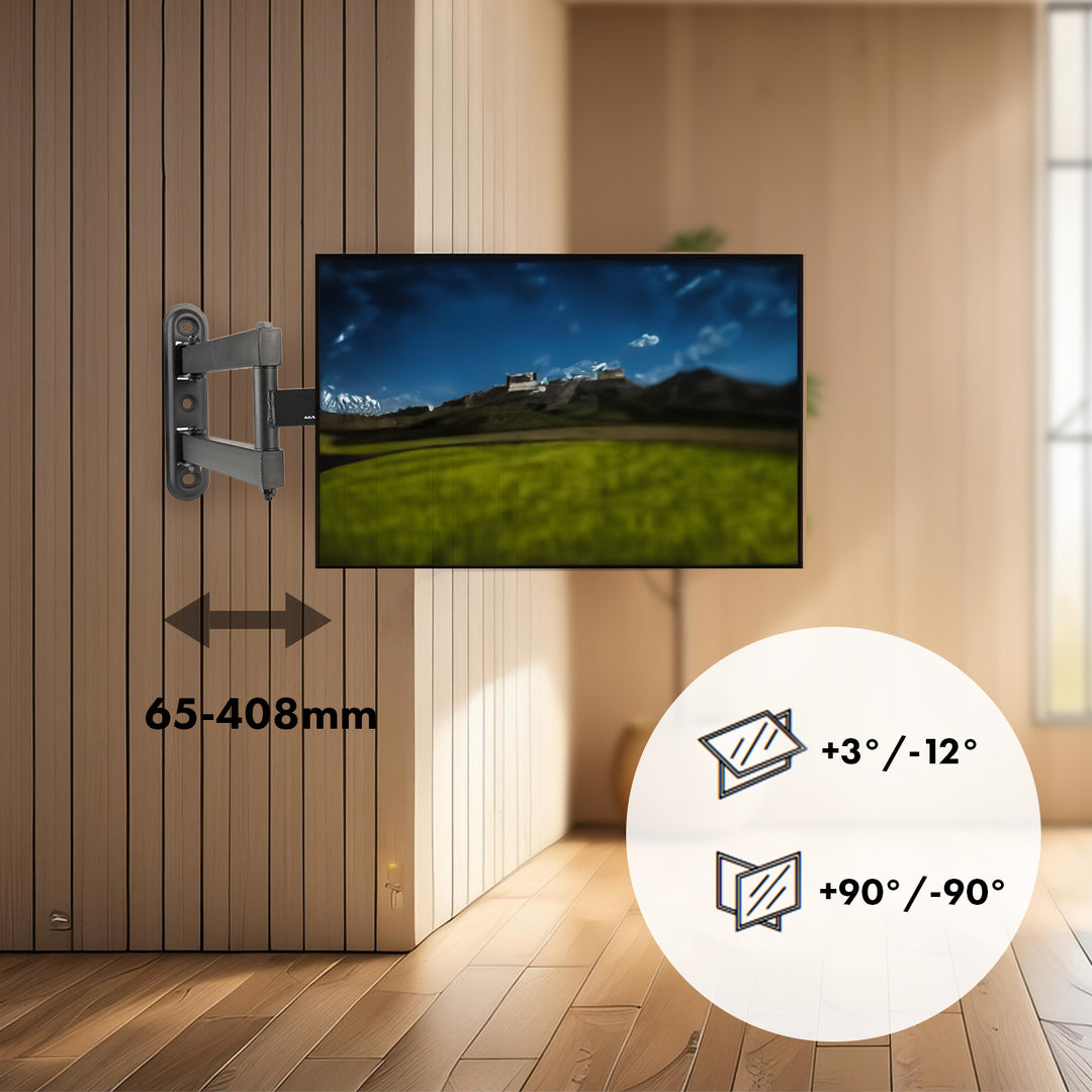 Držák Maclean pro TV nebo monitor, max. VESA 200x200, 23-43", 30 kg, černý, MC-418