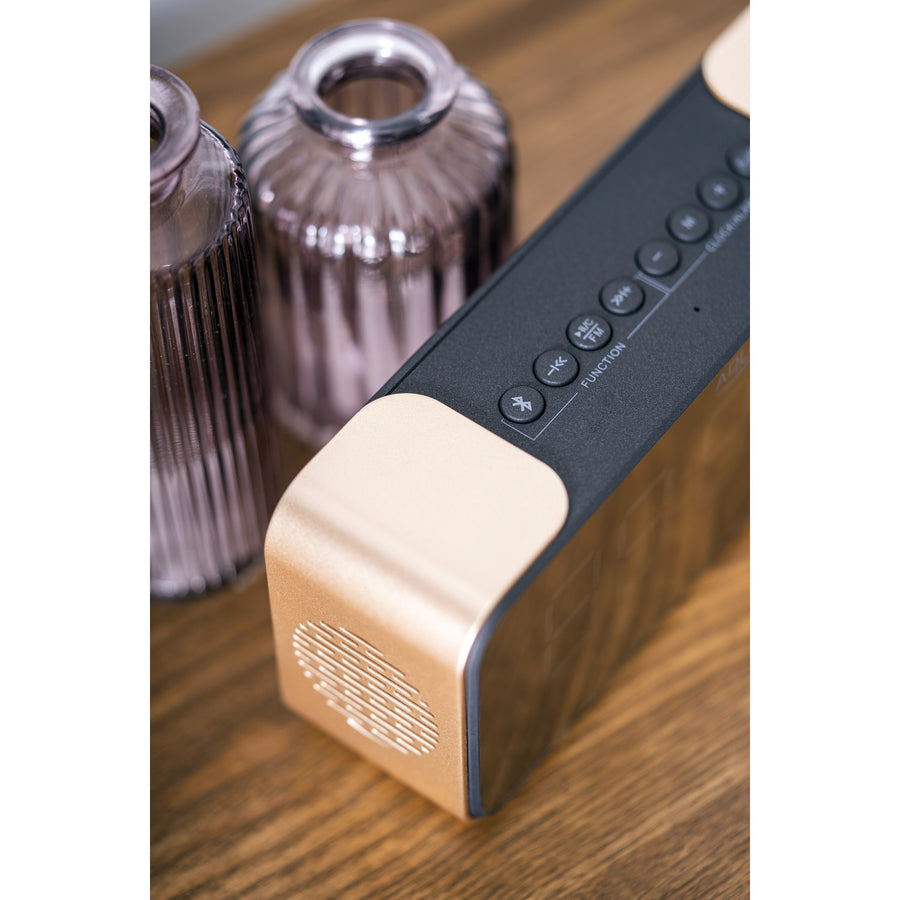 Bezdrátový radiobudík Adler AD 1190 Copper s LED displejem a funkcí Bluetooth