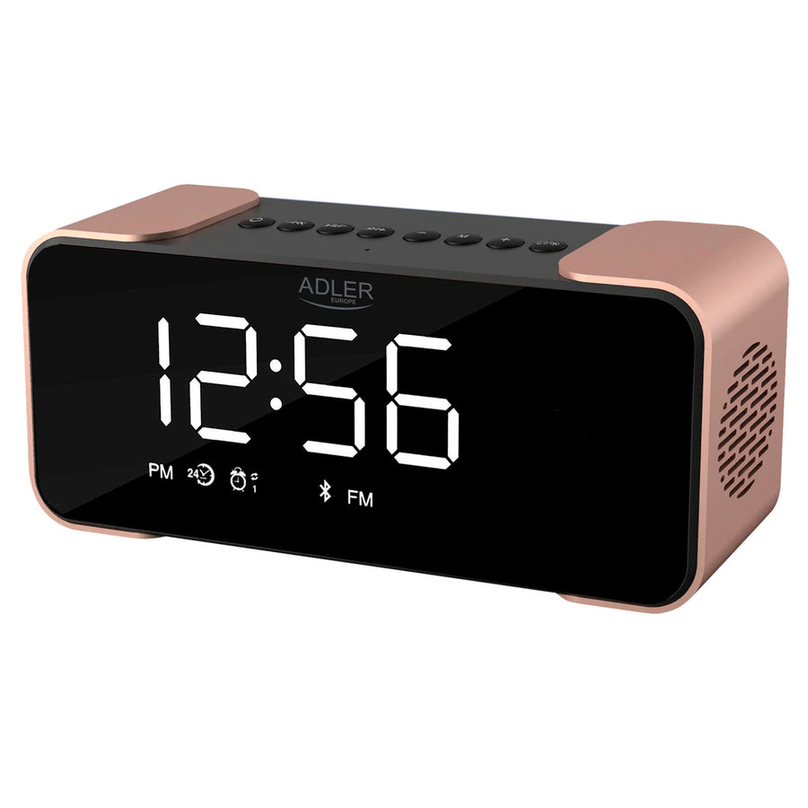 Bezdrátový radiobudík Adler AD 1190 Copper s LED displejem a funkcí Bluetooth