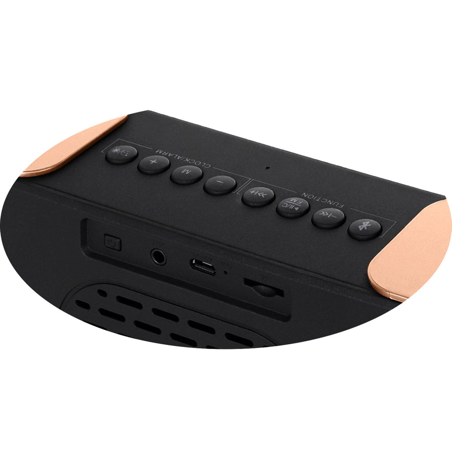 Bezdrátový radiobudík Adler AD 1190 Copper s LED displejem a funkcí Bluetooth