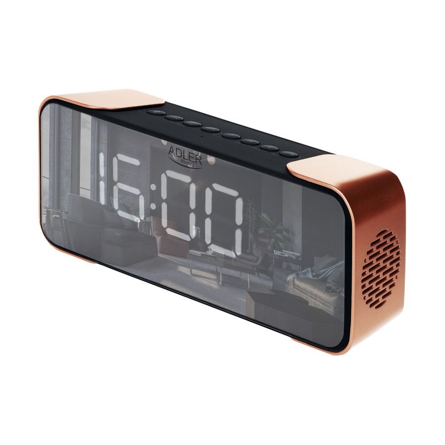 Bezdrátový radiobudík Adler AD 1190 Copper s LED displejem a funkcí Bluetooth