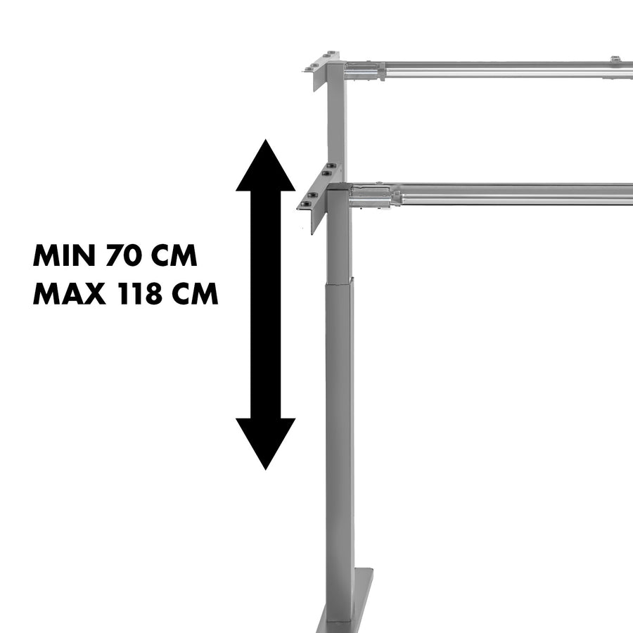 Stůl Maclean, manuální nastavení výšky, bez desky, pro stání a sezení, max. 60 kg, max. výška 120 cm, MC-790NG