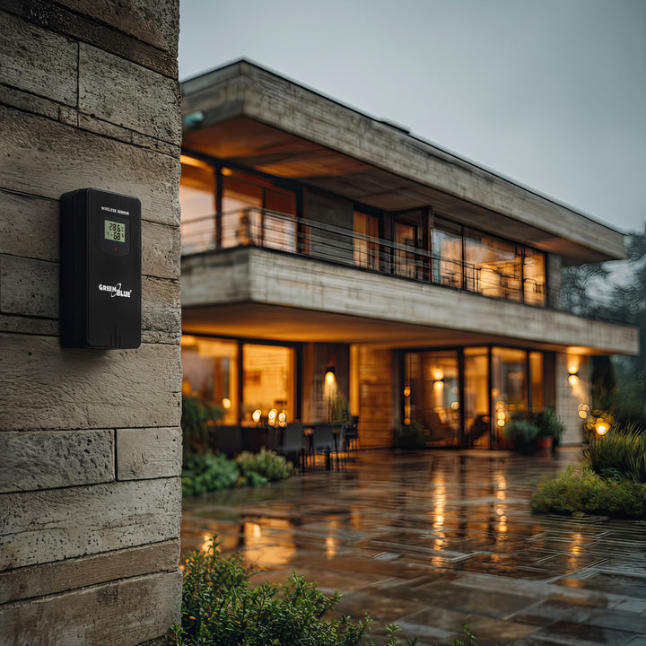 Bezdrátová meteostanice GreenBlue, barevná, s DCF, fázemi měsíce, barometrem, kalendářem, napájecí zdroj, GB540N