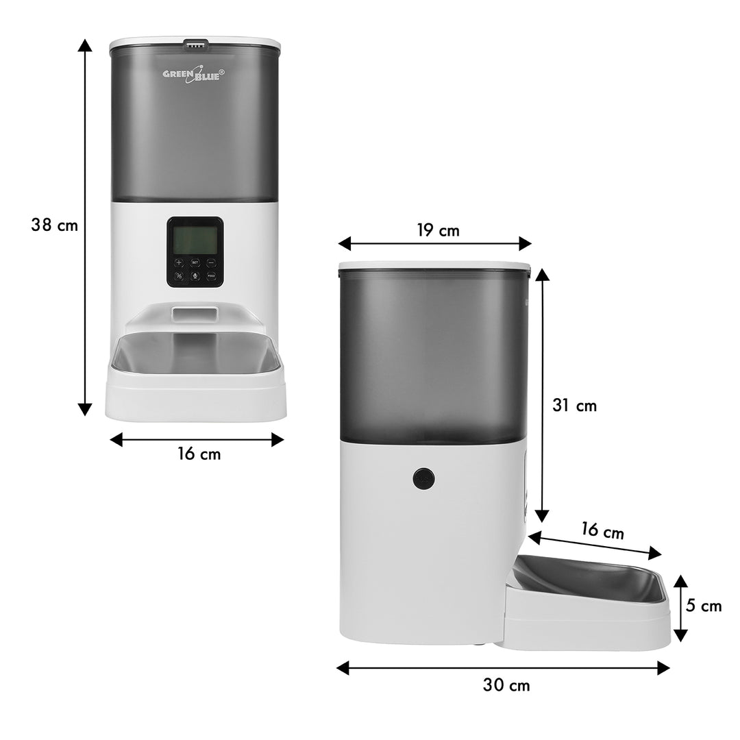 GreenBlue automatický dávkovač krmiva pro zvířata, 6 l, USB 5V1A, GB393