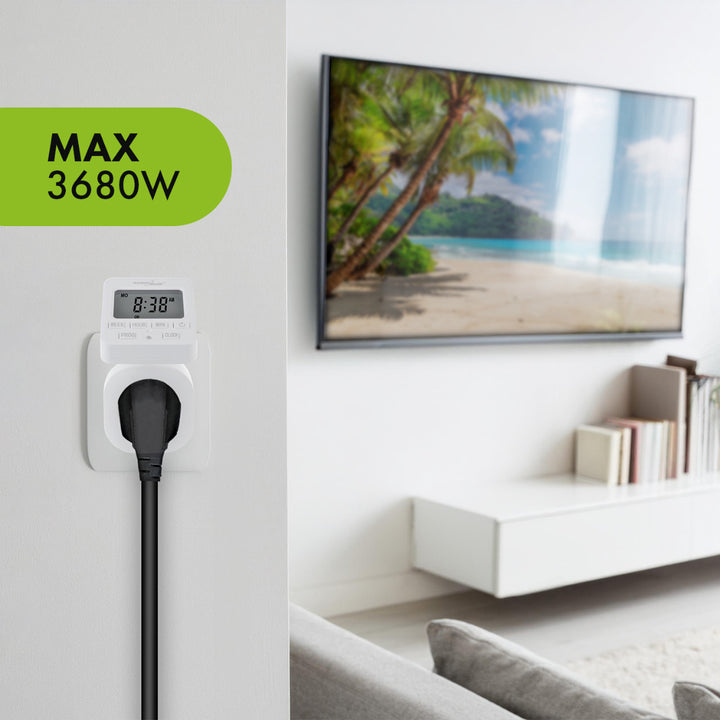 GreenBlue digitální časový spínač - časovač, max. zatížení 16A, IP20, GB605 E