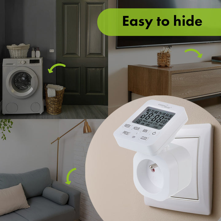 GreenBlue digitální časový spínač - časovač, max. zatížení 16A, IP20, GB605 E