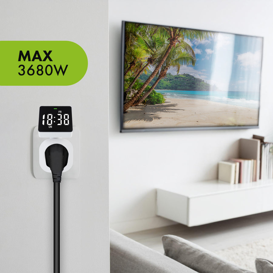 GreenBlue digitální časový spínač - časovač, max. zatížení 16A, IP20, GB610 E