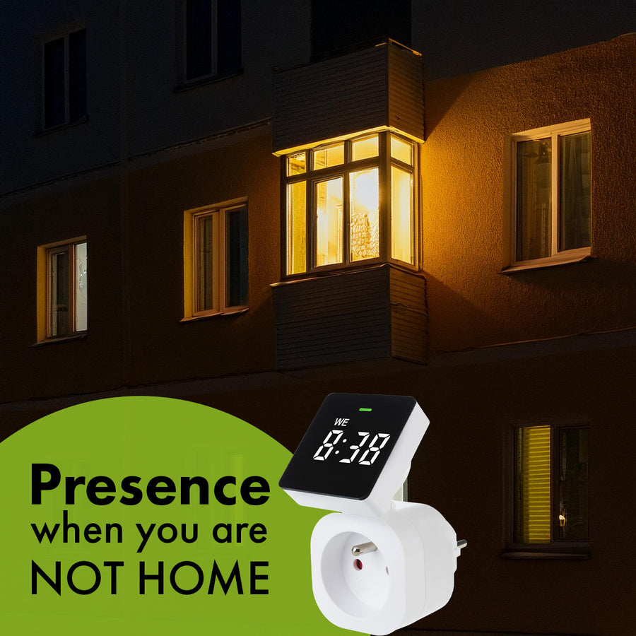 GreenBlue digitální časový spínač - časovač, max. zatížení 16A, IP20, GB610 E