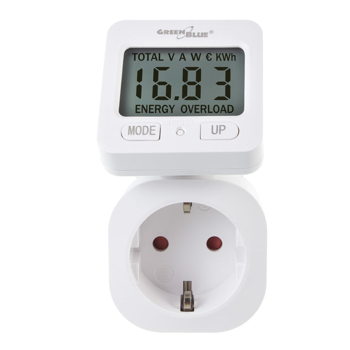 GreenBlue elektroměr, wattmetr, 16A, max. 3680W, dílčí paměť, GB615 F