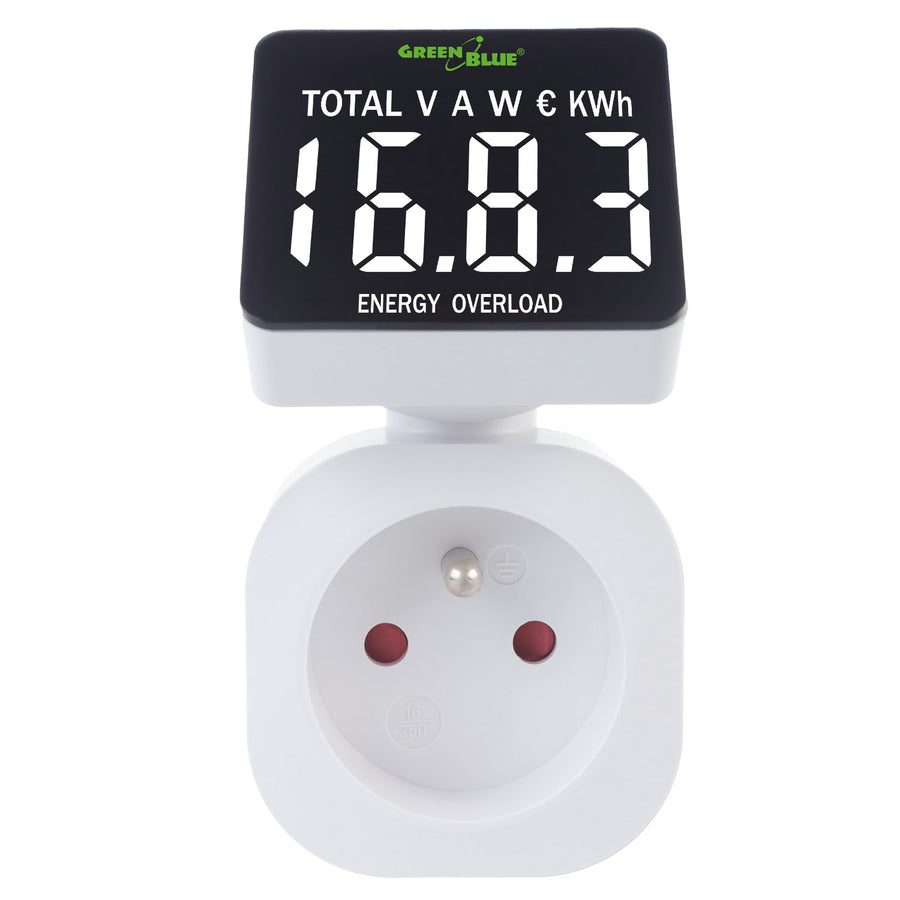 GreenBlue elektroměr, wattmetr, 16A, max. 3680W, dílčí paměť, GB620 E