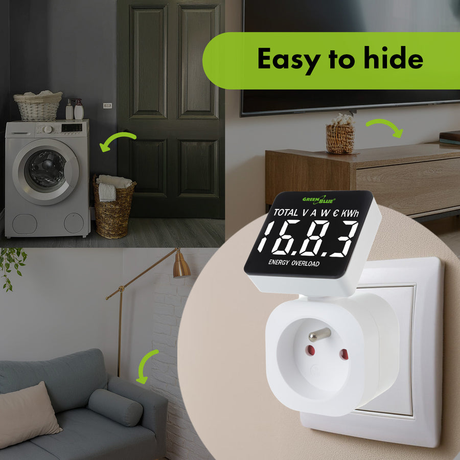 GreenBlue elektroměr, wattmetr, 16A, max. 3680W, dílčí paměť, GB620 E
