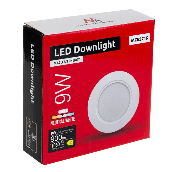 5x stropní panel Maclean LED, podhledový SLIM, 9W, neutrální bílá 4000K, 120*26mm, 900lm, MCE371 R + povrchový adaptér MCE376 R