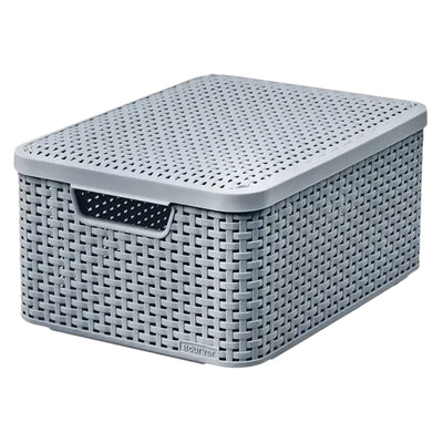 Obloukový koš s víkem, víceúčelový, 18 litrů, světle šedý, Style M
