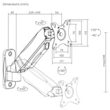 Nástěnný držák monitoru Maclean, 17-32'', max. 9 kg, mechanická pružina, MC-979