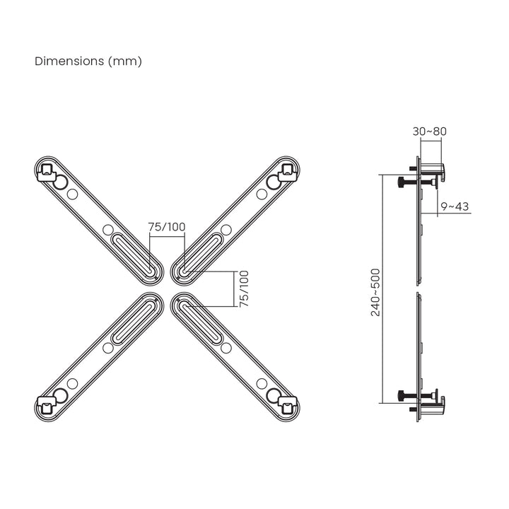 Adaptér pro obrazovky bez otvorů standardu VESA Maclean, černý, 17"-32", max. 10 kg, MC-990
