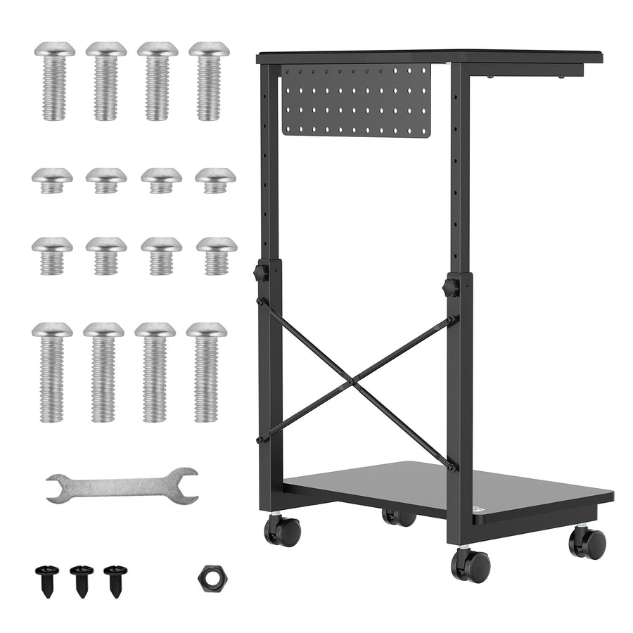 Vozík na počítače CPU s policí NanoRS, max. 80 kg, nastavitelná výška 550~850 mm, RS430