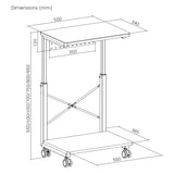 Vozík na počítače CPU s policí NanoRS, max. 80 kg, nastavitelná výška 550~850 mm, RS430