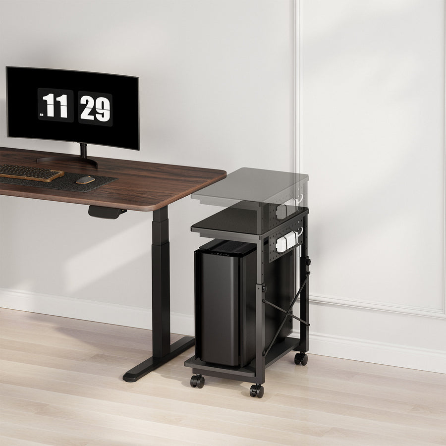 Vozík na počítače CPU s policí NanoRS, max. 80 kg, nastavitelná výška 550~850 mm, RS430