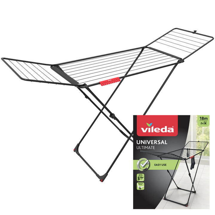 Sušák na prádlo Vileda, sušící plocha 18 m, černý, Universal Ultimate
