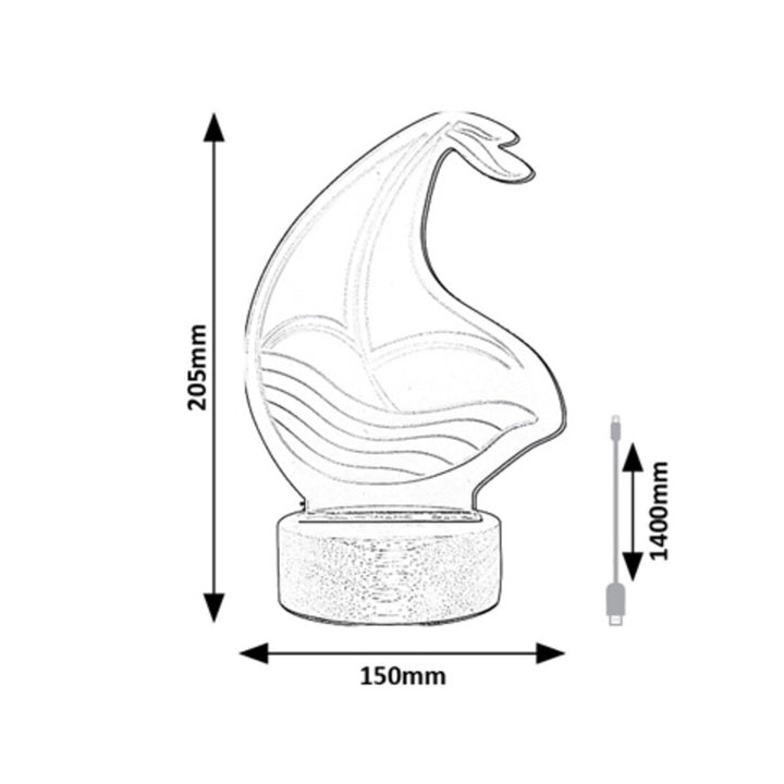 Rabalux lampa, dekorativní, LED, 2W, plachetnice, Akali