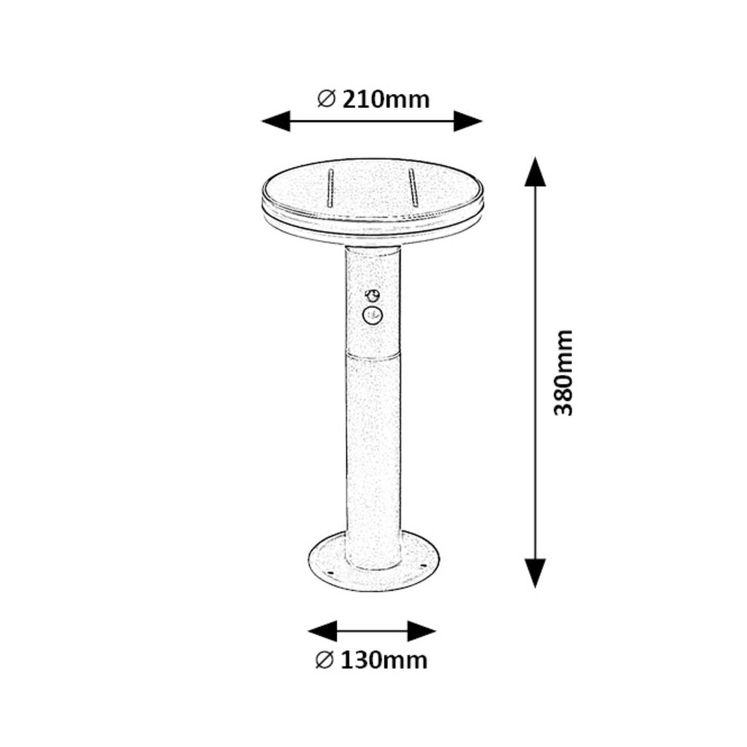 Solární lampa Rabalux, venkovní, IP44, senzor pohybu, Aljaška