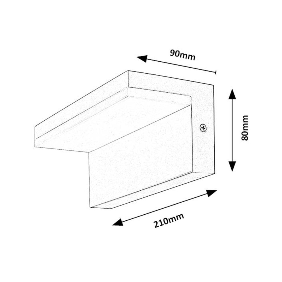 Rabalux, nástěnné svítidlo, venkovní, LED, 10W, IP54, bílé, Zaragoza