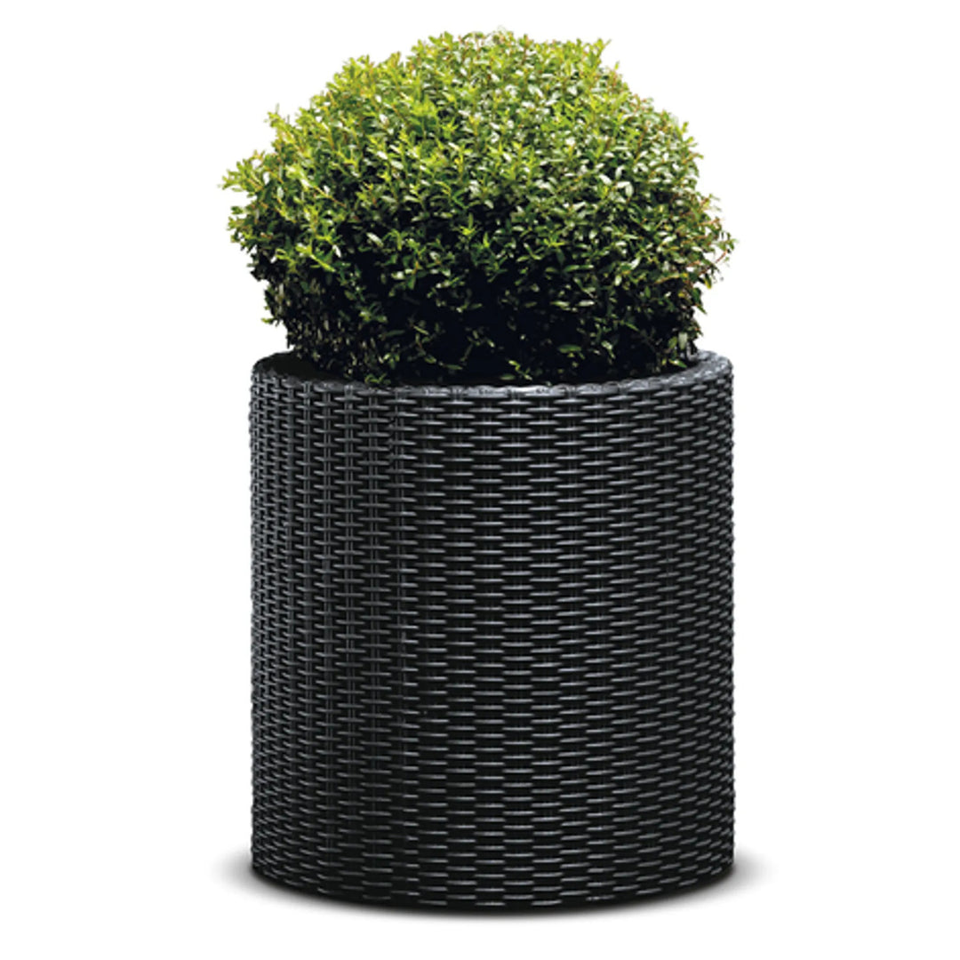 Květináč Keter, kulatý, průměr 36 cm, antracit, Cylinder Planter M