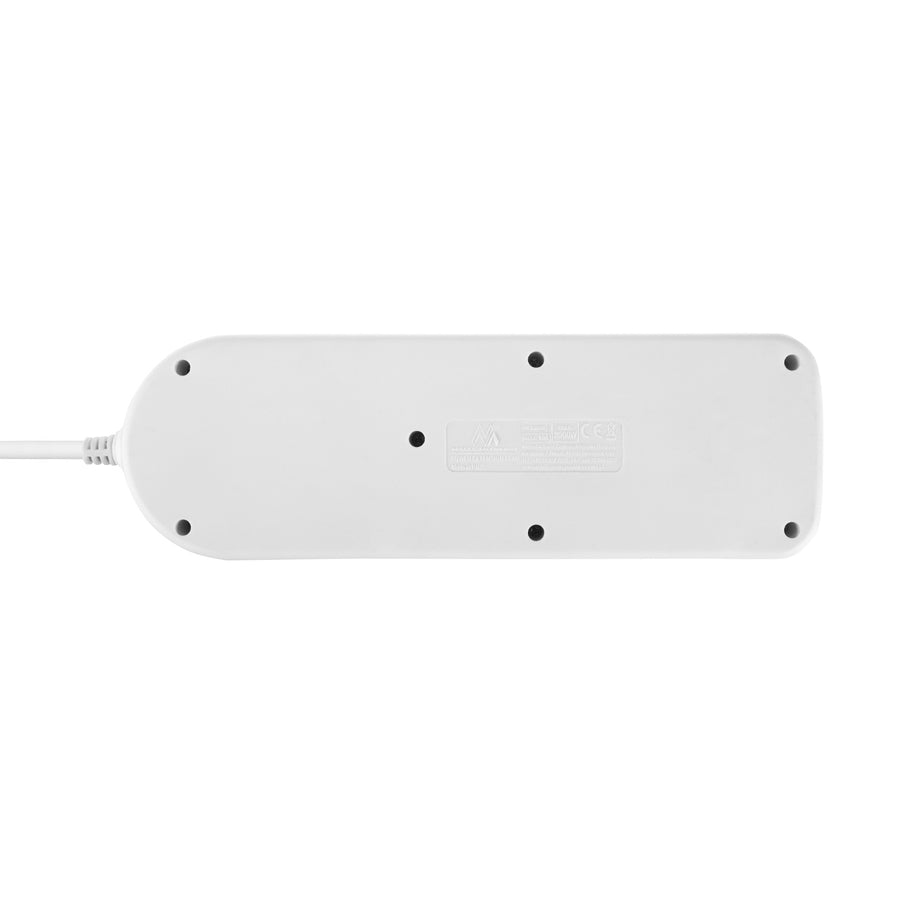 Napájecí lišta Maclean, prodlužovací kabel se 4 zásuvkami + USB A/C, s přepínači, 250 VAC/10A, 1,5 m, bílá, MCE508 W