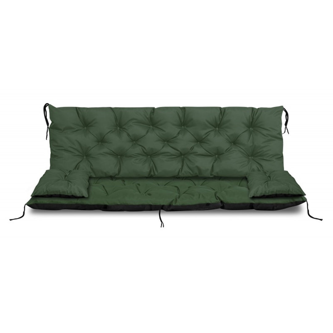 Zelený zahradní set 180x60x50 cm + 2 polštáře 42 x 42 cm