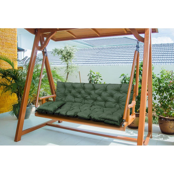 Zelený zahradní set 180x60x50 cm + 2 polštáře 42 x 42 cm