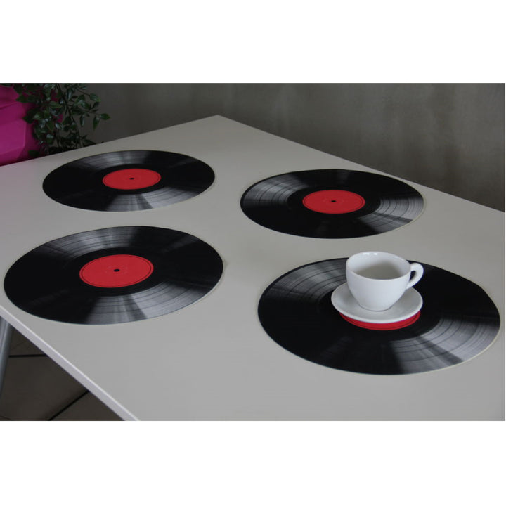 Sada podložek na stůl Bertoni, 4 kusy, kulaté, 33 cm, vinyl