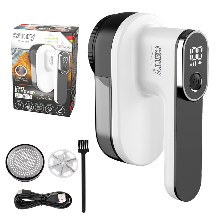 Camry Tissue Shaver, LCD displej, Li-Ion akumulátor, bílý a černý, CR 9620