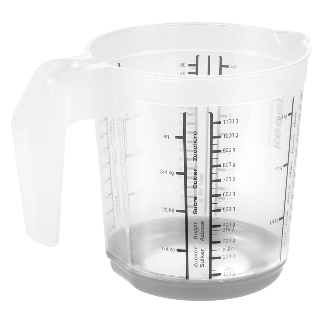 Odměrka Keeeper, protiskluzová, s rukojetí, 1l, severská šedá, Masimmo