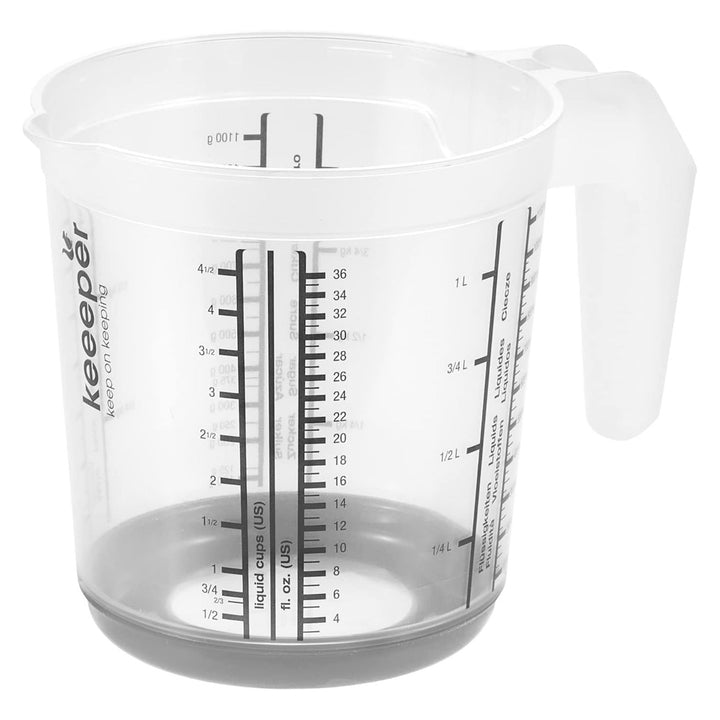 Odměrka Keeeper, protiskluzová, s rukojetí, 1l, severská šedá, Masimmo