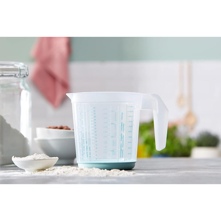 Odměrka Keeeper, protiskluzová, s rukojetí, 1l, akvamarínová, Masimmo