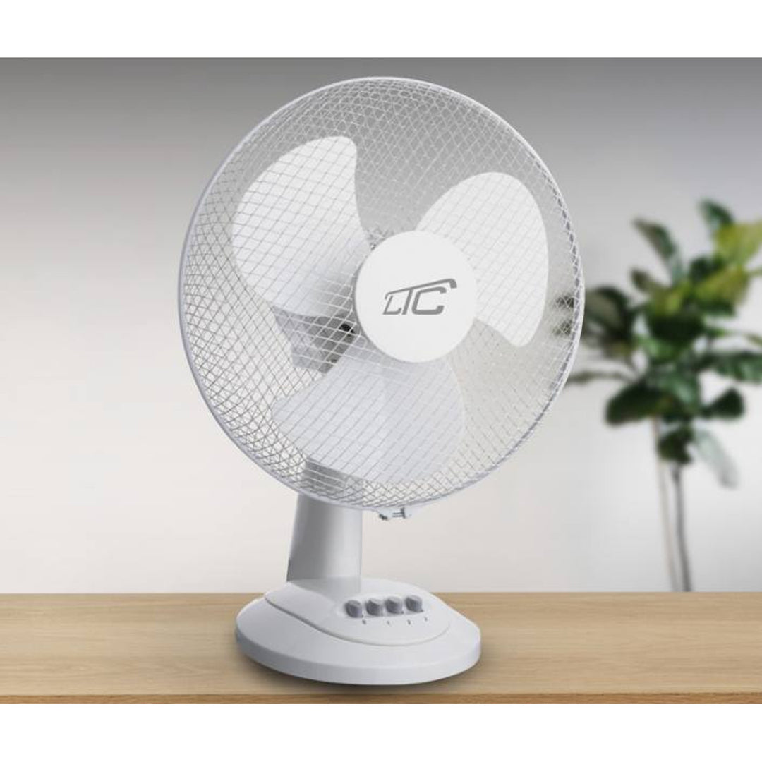 Stolní ventilátor LTC, oscilační, nastavitelný úhel, 38 W, bílý, LXWT20