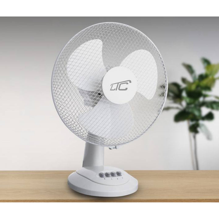 Stolní ventilátor LTC, oscilační, nastavitelný úhel, 38 W, bílý, LXWT20