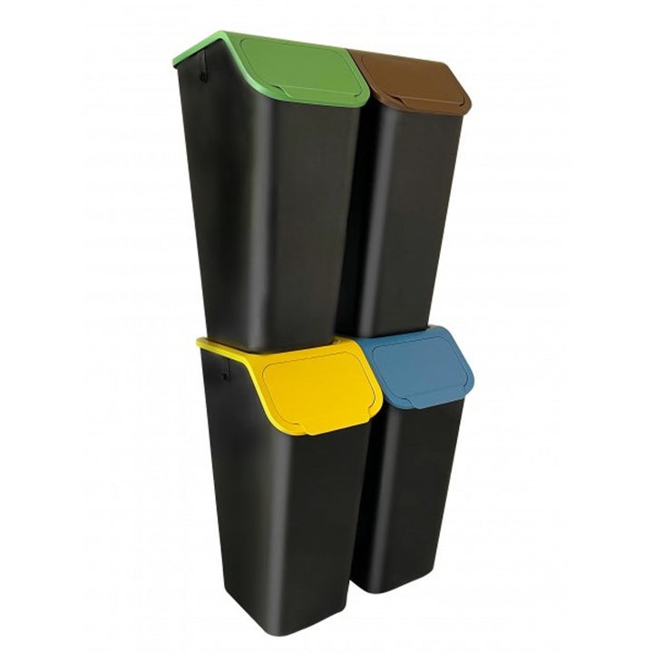 Sada nádob Practic, třídění, 4x35l, černá, Bini 10103435