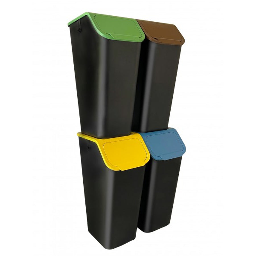 Sada nádob Practic, třídění, 4x35l, černá, Bini 10103435