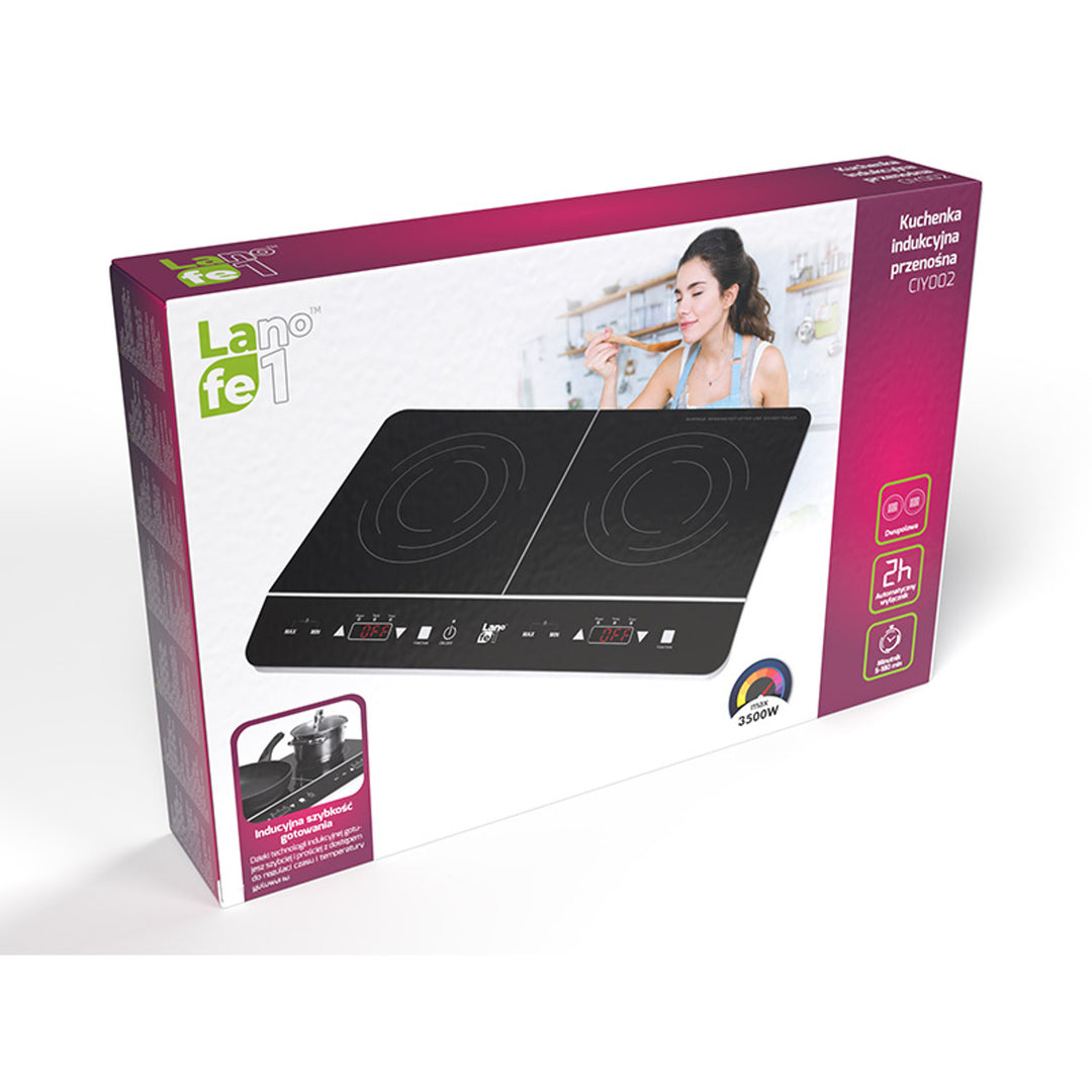 Indukční vařič Lafe, elektrický, přenosný, 3500W, dvojitý, CIY 002