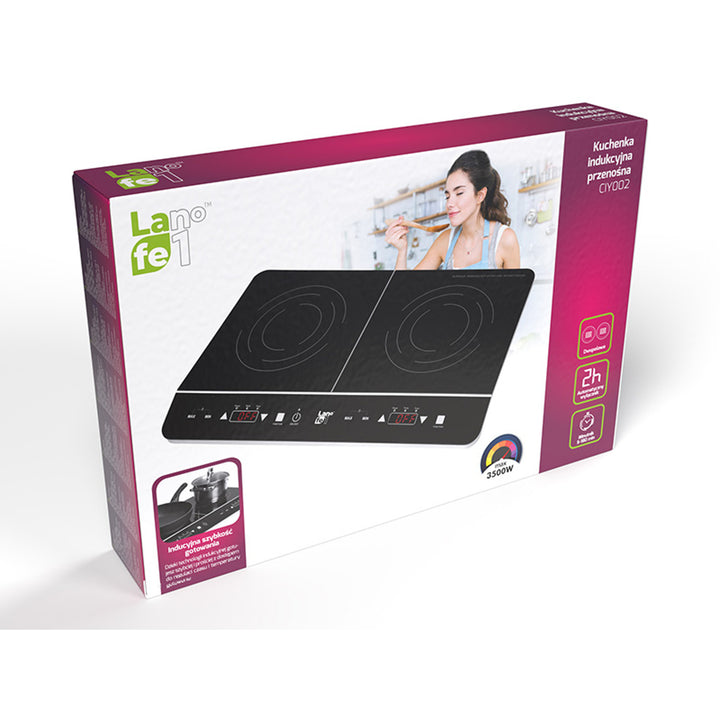 Indukční vařič Lafe, elektrický, přenosný, 3500W, dvojitý, CIY 002