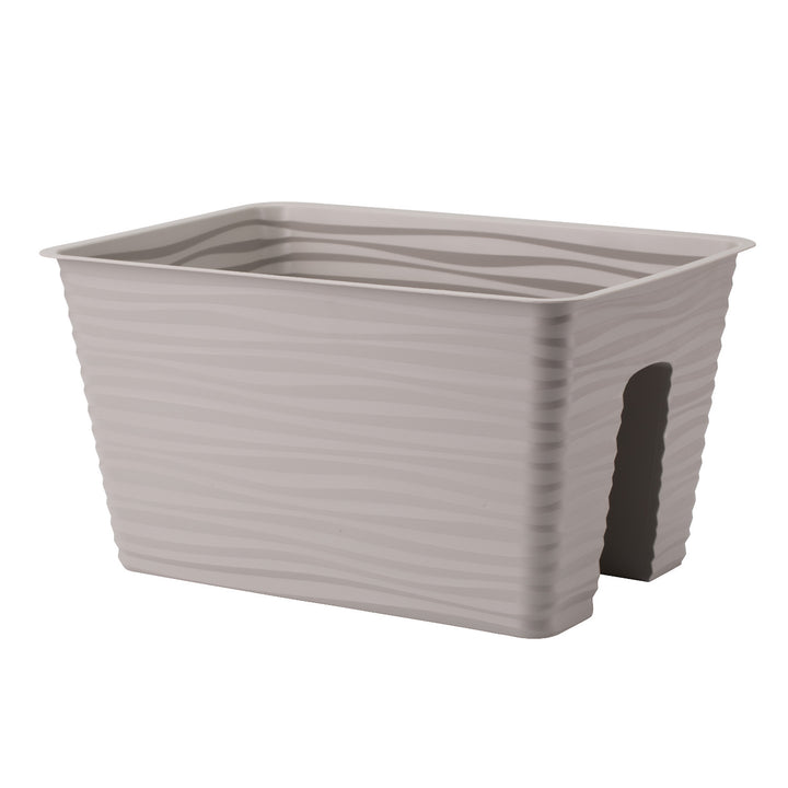 Form-Plastový květináč, zábradlí, 40 cm, PP, světle šedá, Sahara 40