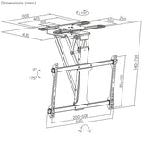 Elektrický stropní držák Maclean pro TV, TUYA podpora, max. VESA 600x400, 90st otočný, 32"-75", 35kg, MC-490