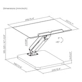 Stolní stojan Maclean pro monitor nebo notebook, plynová pružina, pro stání i sezení, černý, MC-493