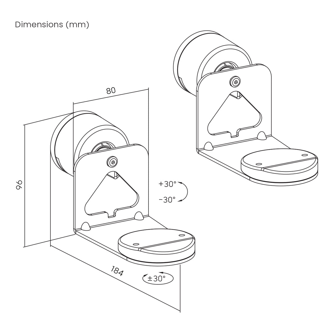 Nástěnný držák pro reproduktor Sonos Maclean, Sonos Era 100 &amp; amp; 300, MC-495 2 kusy