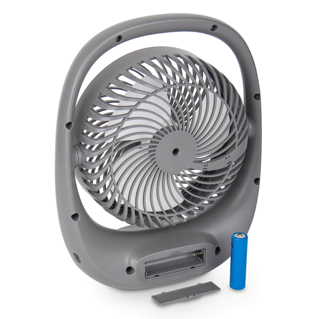 Ventilátor Blaupunkt, přenosný, dobíjecí 1800 mAh, USB, 3 rychlosti, šedý, APF301