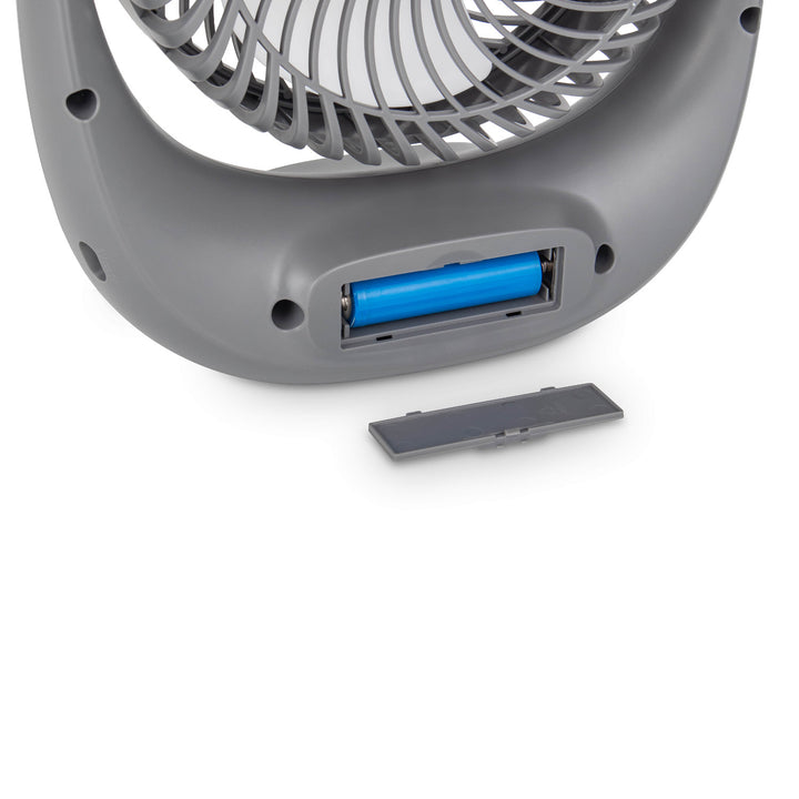 Ventilátor Blaupunkt, přenosný, dobíjecí 1800 mAh, USB, 3 rychlosti, šedý, APF301