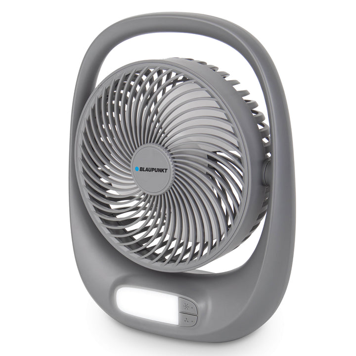 Ventilátor Blaupunkt, přenosný, dobíjecí 1800 mAh, USB, 3 rychlosti, šedý, APF301