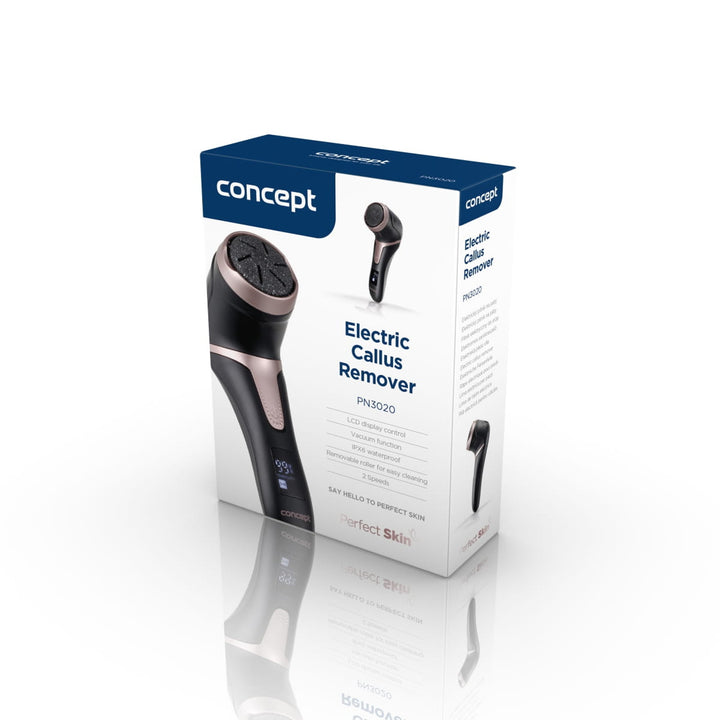 Elektrický pilník na paty Concept, 3 podložky, dobíjecí, černý, PN3020